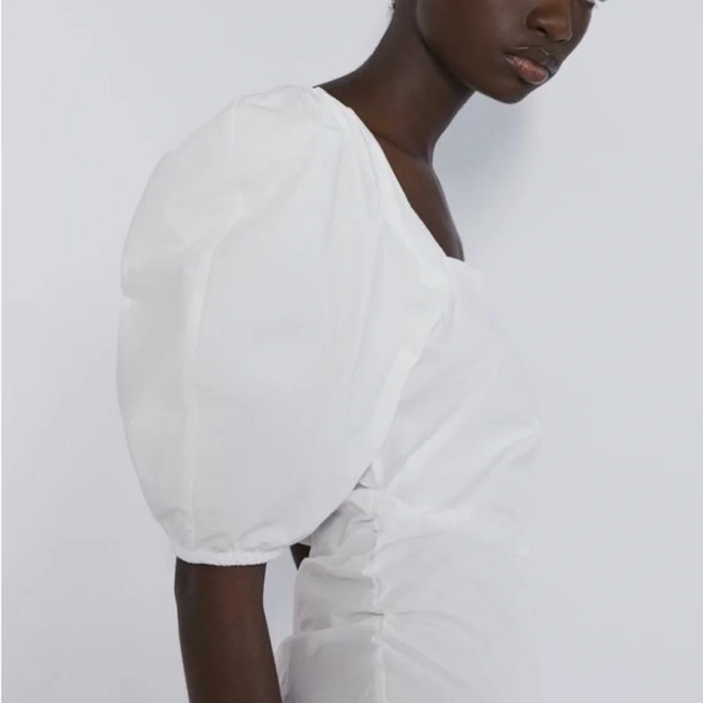 ZARA Puff Sleeve Square Neck Top